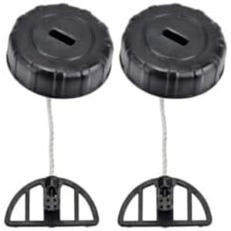 2pcs Bouchon Reservoir Essence et Huile Tronçonneuse, Tronconneuse de Rechange, Accessoires Tondeuse Débroussailleuse, Joint Debroussailleuse Fiable -