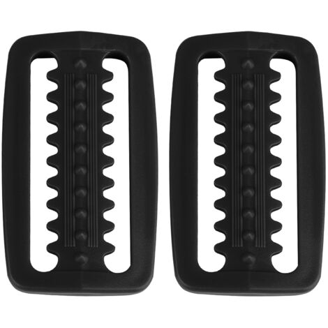 2PCS Boucle de Sangle Coulissante ABS Résistante et Légère pour Équipement de Plongée Noir