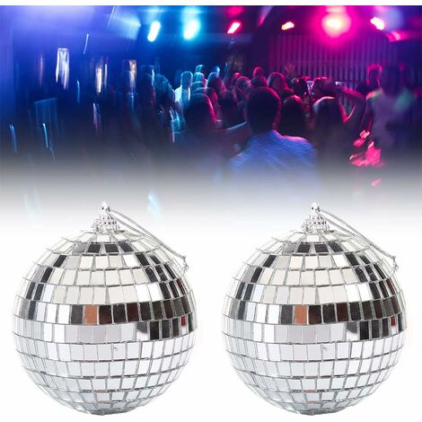 2024, boule à facettes, boule disco 6pcs, boule suspendue en argent de 6  cm, boule disco argentée, boules à facettes argentées, boules disco miroir,  petite boule à facettes, boule disco