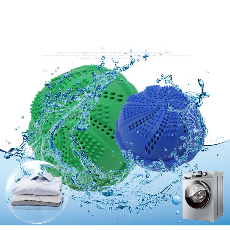 Csparkv - 2pcs Boules de lessive pour lave-linge à effet naturel sans lessive(Bleu, vert)