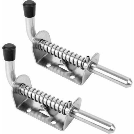 2pcs Boulons à Ressort En Acier, Loquets Et Verrous De Portes Loquet à Ressort 304 En Acier Inoxydable Boulon De Verrouillage De Porte 128mm Pour Porte De Garage, Abri De Jardin