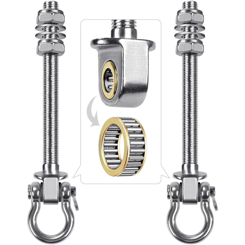 2pcs Boulons de Suspension 22.5cm Hamac Suspension pour Balançoire Kit Palier de Montage Pivotant pour Chaise d'intérieur/d'extérieur, Corde de Yoga,