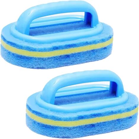 2PCS Brosse de Nettoyage pour Salle de Bain Brosse Baignoire Éponge de Nettoyage pour Baignoire Carrelage Salle de Bain Cuisine