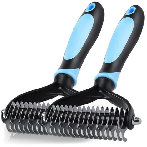 2Pcs Brosse pour Chiens et Chats Poils Longs Peigne de toilettage Professionnel Idéal pour démêler,et pour supprimer Poils Morts