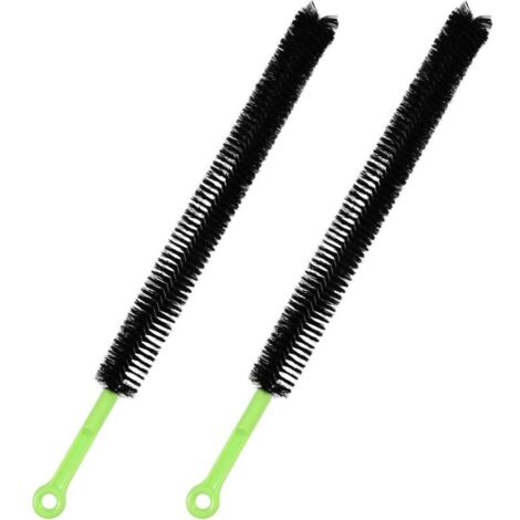 2pcs Brosses de Vidange, Nettoyeur de Canalisations d'Évier de Salle de Bain Nylon Acier Inoxydable Nettoyeurs de Tuyaux Longs Brosse de Nettoyage d'Évier de 43,5cm