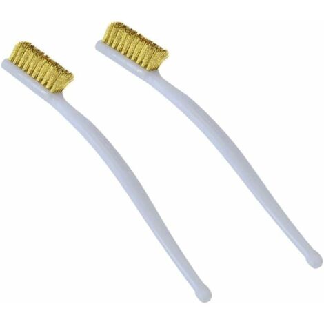 2PCS Brosses Métalliques Laiton, Mini Brosse de Nettoyage pour éliminer Rouille Taches et Fongique Brosse Metallique Contre Poussière de Soudure d'Imprimante 3D,Blanc