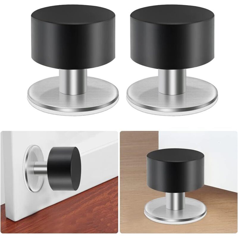 2PCS Butée de Porte Inox Stable Butoir de Porte Butée de Porte Murale Butées de Porte en Acier Inoxydable Butoir Arrêts de Porte Butées de Porte