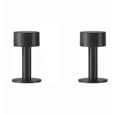 2pcs Butées Porte Adhesive Acier Inoxydable Butoir Arrêts Porte Door Stoppers Avec Caoutchouc Antichoc （100mm, Noir）