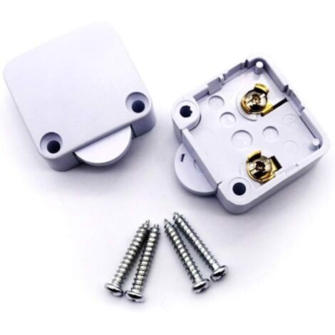 2Pcs Cabinet Door Switch Automatic Lighting Switch for Closets Turns On Door Light When Pushed