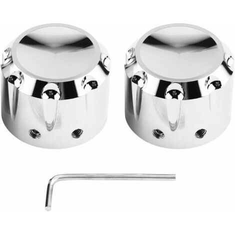 2pcs Cache-écrou d'Essieu Avant de Moto,  Bouchons d'Ecrou d'Axe Avant Capuchons de Boulon de Couvercle de Cache-écrou en Aluminium CNC(Plating)