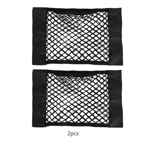 2pcs Car Trunk Interior Organizer Bag Mesh Net Rear Seat Storage Bag Holder Pocket