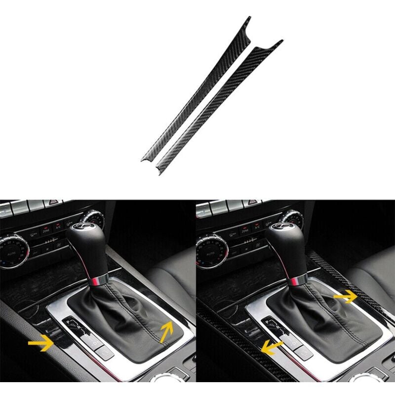Image of Tlily - 2Pcs Carbon Fiber Konsole Seite Abdeckung Trim für-C Klasse W204 07-10
