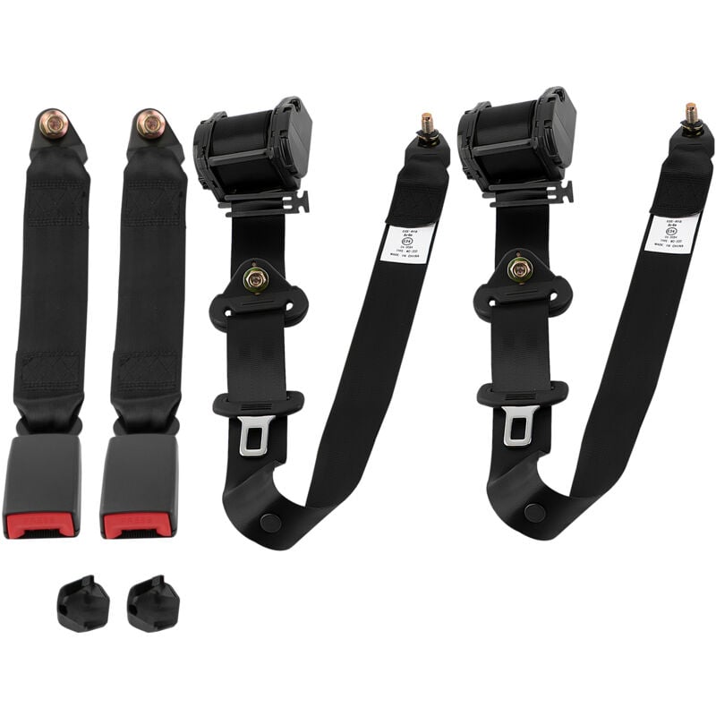 2pcs Ceinture de Sécurité 3 Points Rétractable Voiture Siège Réglable Universel