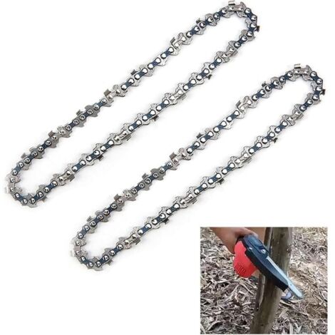 2pcs chaînes de remplacement pour 6 pouces mini tronçonneuse electrique, chaine tronconneuse chaine 6 pouces 36 maillons d'entraînement, Pas de 1/4"