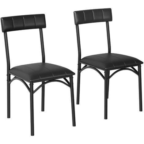 2PCS Chaise de Bar en PU Chaise Bar Pied NOIR METAL ,Tabouret Bar Lot de 2, Tabouret de Bar avec Coussin