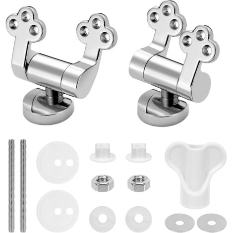 2PCS Charniere Abattant WC avec Système d'Abaissement Automatique, Fixation Abattant WC Charnière de Siège de Toilette Convient à Toutes Sortes de Styles de Toilettes