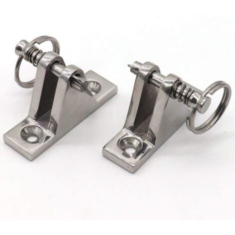 2pcs Charnière de Pont à 90° avec goupille à détachement Rapide Raccords supérieurs du Bateau Quincaillerie à Base concave en Acier Inoxydable 316