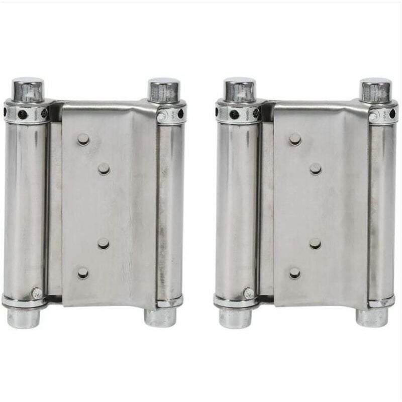 2Pcs Charnières à Ressort Double Action en Acier Inox Charnières de Porte de Saloon Gond Porte Battante, Capacité de Charge Jusqu'à 15 Kg