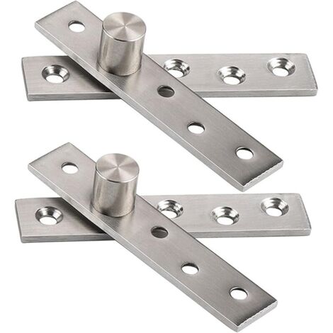 2pcs Charnières de Porte Pivotantes à 360 Degrés de Rotation, 95mm épaissies Pivot Hinge Cachée en Acier Inoxydable, Pivotante Charnière Robuste pour Meuble Chaussures, Armoire Bois, Pivot Excentrique