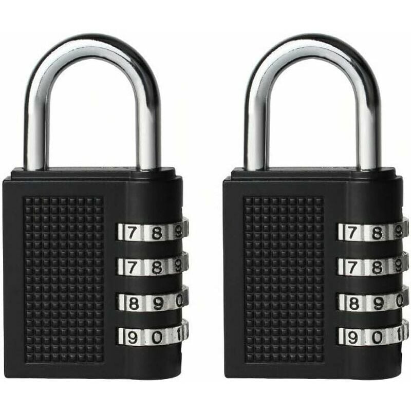 Hoopzi - 2PCS Combination Locks Outdoor Padlock for School Locker Tool Box Pad Lock Small Combo Digit Sports Gate Resettable 4-Digit Code Outdoor