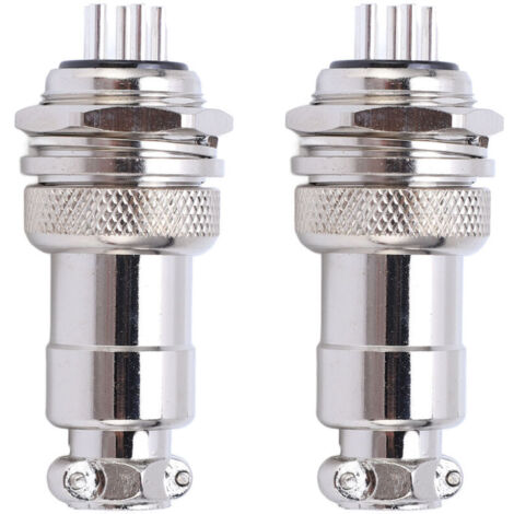 2PCS Connecteur Aviation Mâle Femelle 6 Broches 20mm 250V AC DC en Alliage de Zinc