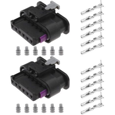 2pcs Connecteur de Feu Arrière de Voiture à 6 Broches 61132359993 Compatible avec BMW Série 1 2 3 4 F20 F21 F22 F23 F28 M2 F30 F31 F32 F33 F36 Connecteur Électrique à 6 Broches