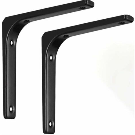2PCS  Console pour étagère  forme de L, 150x125mm, Noir