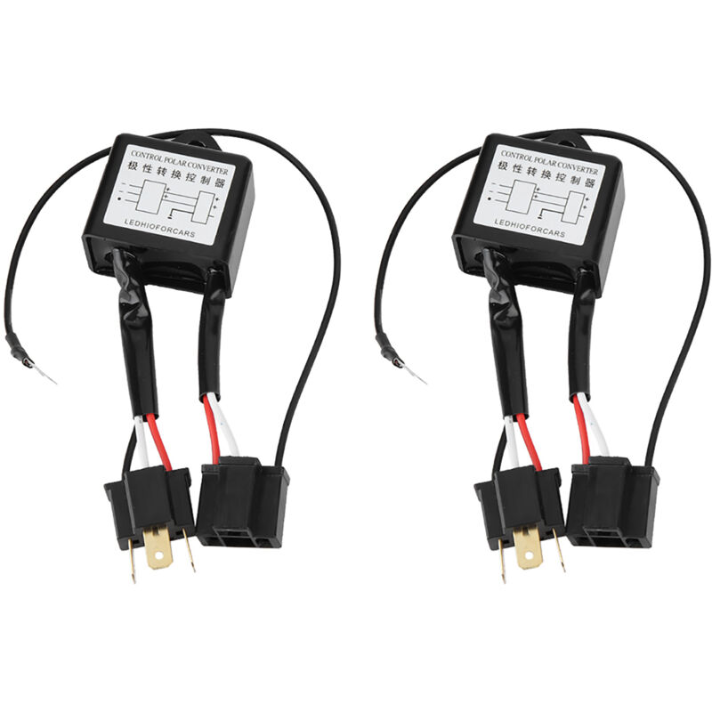 Jeffergarden - Convertisseur négatif led, 2 pièces, interrupteur polaire négatif, adaptateur de faisceau, polarité inversée pour H4