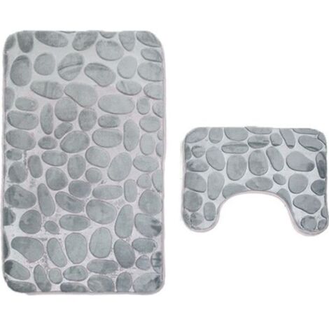 2pcs Coral Velvet Soft non Slip salle de bain douche tapis tapis moquette-XFM705106241234