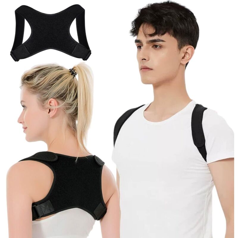 2pcs Correcteur de posture pour hommes, soutien dorsal r&eacute;glable, &eacute;pauli&egrave;re