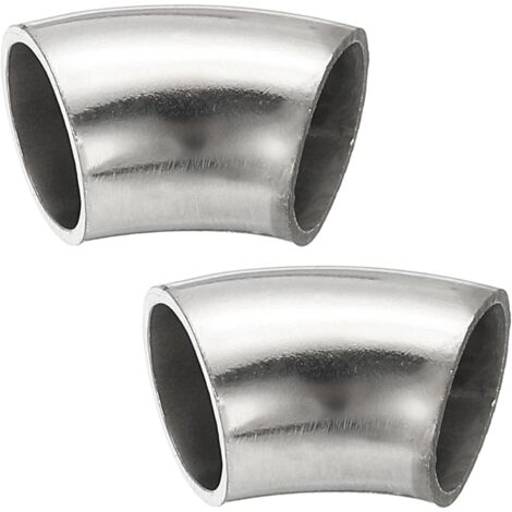 2pcs Coude À 45 Degrés Mandrin, 76mm OD Acier D'échappement Raccord De Tuyauterie 304 Inoxydable pour Exhaust Pipe Stair Handrail HVAC - 16mm