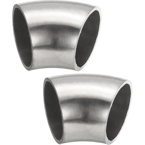 2pcs Coude À 45 Degrés Mandrin, 76mm OD Acier D'échappement Raccord De Tuyauterie 304 Inoxydable pour Exhaust Pipe Stair Handrail HVAC - 22 mm