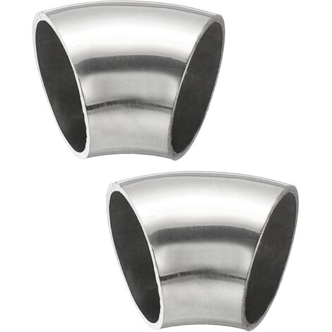 2pcs Coude À 45 Degrés Mandrin, 76mm OD Acier D'échappement Raccord De Tuyauterie 304 Inoxydable pour Exhaust Pipe Stair Handrail HVAC - 25 mm