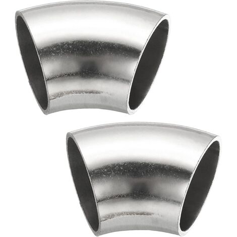 2pcs Coude À 45 Degrés Mandrin, 76mm OD Acier D'échappement Raccord De Tuyauterie 304 Inoxydable pour Exhaust Pipe Stair Handrail HVAC - 28mm