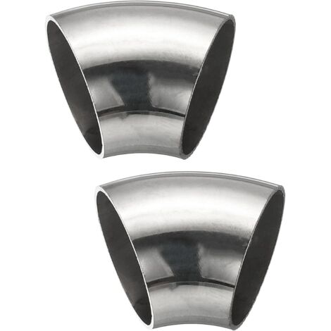 2pcs Coude À 45 Degrés Mandrin, 76mm OD Acier D'échappement Raccord De Tuyauterie 304 Inoxydable pour Exhaust Pipe Stair Handrail HVAC - 38 mm