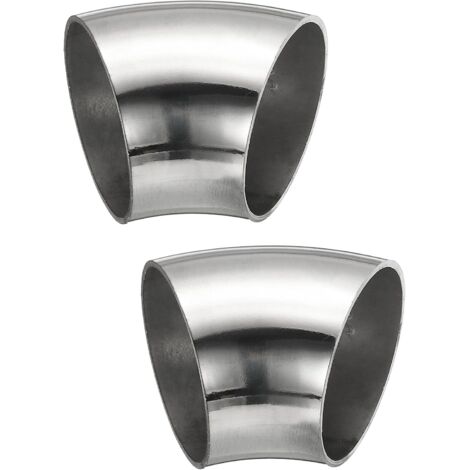 2pcs Coude À 45 Degrés Mandrin, 76mm OD Acier D'échappement Raccord De Tuyauterie 304 Inoxydable pour Exhaust Pipe Stair Handrail HVAC - 40 mm