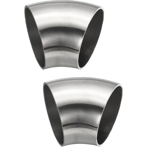 2pcs Coude À 45 Degrés Mandrin, 76mm OD Acier D'échappement Raccord De Tuyauterie 304 Inoxydable pour Exhaust Pipe Stair Handrail HVAC - 42mm