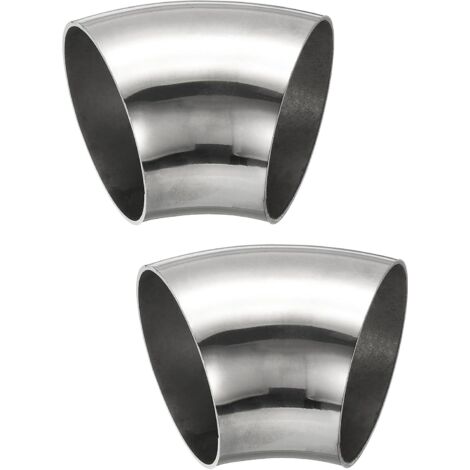 2pcs Coude À 45 Degrés Mandrin, 76mm OD Acier D'échappement Raccord De Tuyauterie 304 Inoxydable pour Exhaust Pipe Stair Handrail HVAC - 57 mm