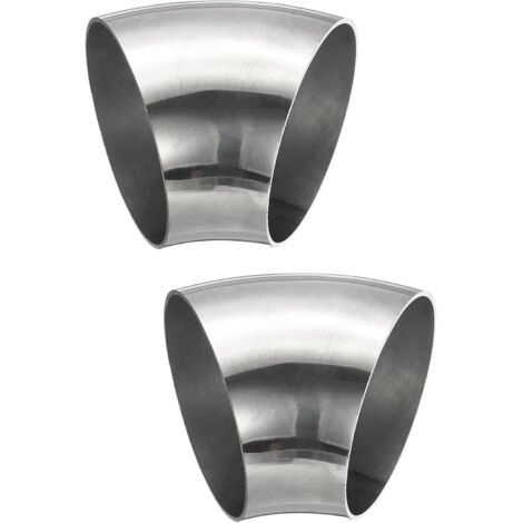 2pcs Coude À 45 Degrés Mandrin, 76mm OD Acier D'échappement Raccord De Tuyauterie 304 Inoxydable pour Exhaust Pipe Stair Handrail HVAC - 63mm