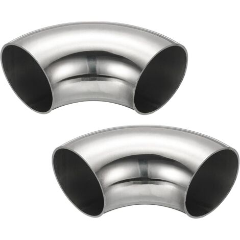 2pcs Coude À 90 Degrés Mandriné, 60mm OD En Acier Pour Échappement Raccord De Tuyauterie Inoxydable 304 Main Courante Escalier HVAC - 48mm