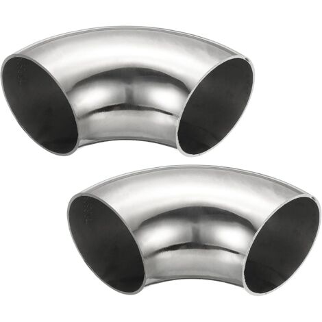 2pcs Coude À 90 Degrés Mandriné, 60mm OD En Acier Pour Échappement Raccord De Tuyauterie Inoxydable 304 Main Courante Escalier HVAC - 51 mm