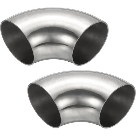 2pcs Coude À 90 Degrés Mandriné, 60mm OD En Acier Pour Échappement Raccord De Tuyauterie Inoxydable 304 Main Courante Escalier HVAC - 54 mm