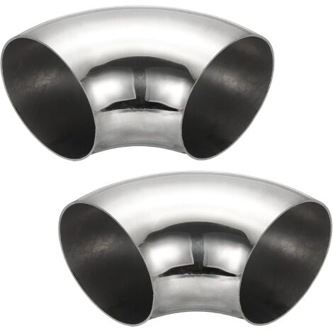 2pcs Coude À 90 Degrés Mandriné, 60mm OD En Acier Pour Échappement Raccord De Tuyauterie Inoxydable 304 Main Courante Escalier HVAC - 76mm