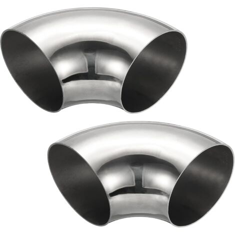 2pcs Coude À 90 Degrés Mandriné, 60mm OD En Acier Pour Échappement Raccord De Tuyauterie Inoxydable 304 Main Courante Escalier HVAC - 80mm