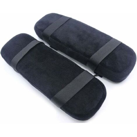 2pcs Coude Oreiller Accoudoir en Mousse Mémoire pour Chaise de Bureau et Chaise de Jeu Coussins de Bras de Chaise (Noir)