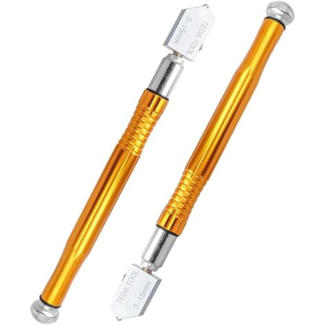 2pcs Coupe de Verre 3-15 mm Coupe-Verre Professionnel Outil de Coupe de Carreaux en Carbure de Tungstène Coupeur Verre Avec molettes de coupe pour Verre Carreaux Miroir Découpe