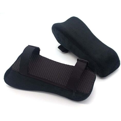 2Pcs Coussin de Coude, Coussinets D'accoudoir pour Chaises de Bureau et de Jeu, Coussins D'accoudoir en Mousse À Mémoire, Coussinets de Bras Noir pour Soulager la Fatigue