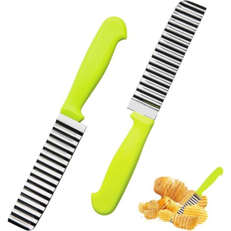 2pcs couteau de coupe de frites, ustensile de cuisine raineur en acier inoxydable raineur dentelé-Fei Yu