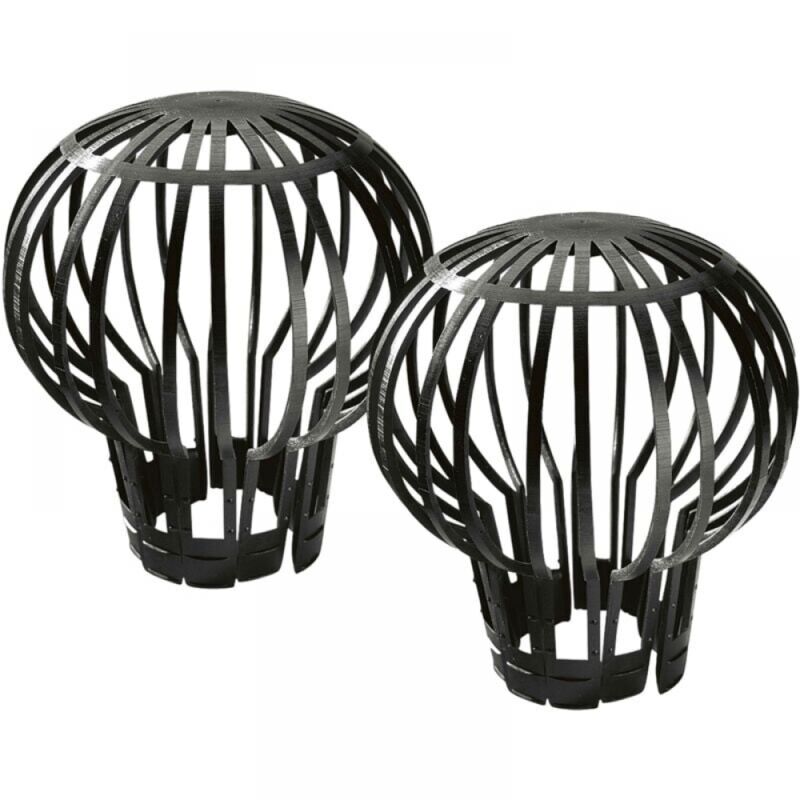 Cyslmuk - 2pcs Couvercle en maille ronde antiblocage de sortie de drain de drain de sol de toit en plastique noir