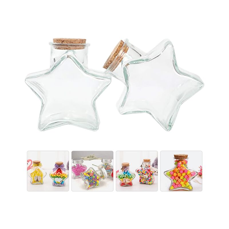 2pcs Craft Storage Jar Transparent Wishing Bottles...